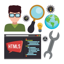 developer web responsive design vector image