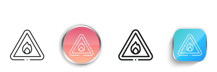 flammable icon thin linear regular and button vector image