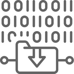 folder coding file upload line icon vector image