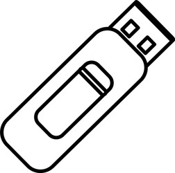 line data usb memory technology object vector image