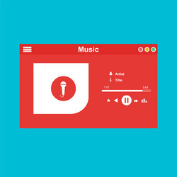 Media player application app template with flat vector
