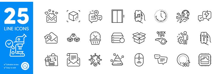 outline icons set employee text message vector