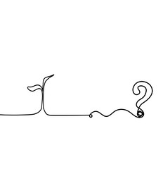 Abstract tree with question as line drawing vector