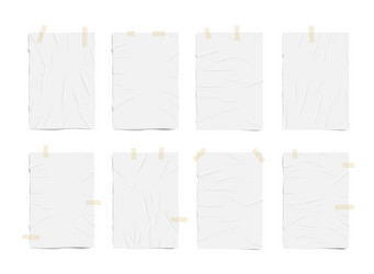 crumpled and wet wrinkled blank paper texture vector image