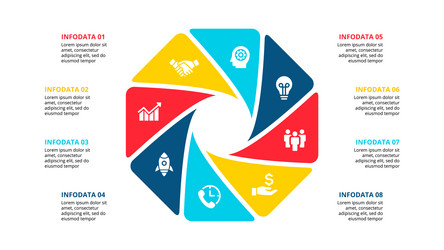 Eight-Step Cycle Diagram - Process Flow vector image