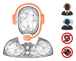 net call center operator mesh vector image
