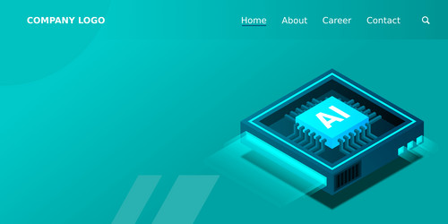 artificial intelligence ai web banner isometric vector image