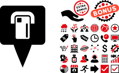 atm terminal map pointer flat icon vector image