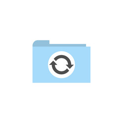 Flat folder synchronization icon vector