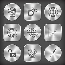 Globe and lock gears phone shift vector