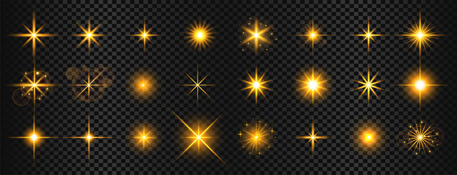 Set of transparent starlight particle background vector