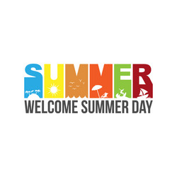 summer type font design with negative space style vector