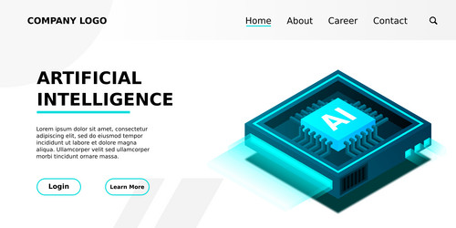 artificial intelligence ai web banner isometric vector image