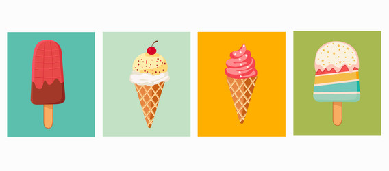 desserts ice cream set Vector Image