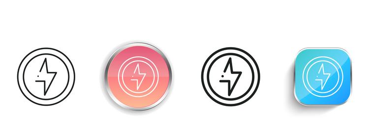 flash icon thin linear regular and button style vector image