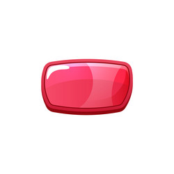 Bright red empty button for game or application vector