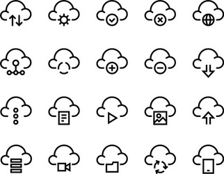 cloud computing line icons internet service vector image
