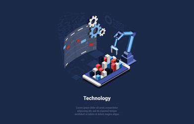 Concept of process automation and app development vector