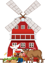 Barn and farm animals Royalty Free Vector Image