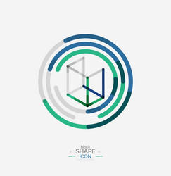 minimal line design logo business icon block vector image