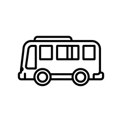 outline bus icon with rounded design elements vector image
