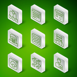 set line analyst engineer data stream folder vector image