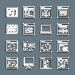set line browser files software mysql code vector image