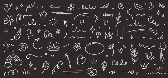 sketch element line set abstract nature vector image