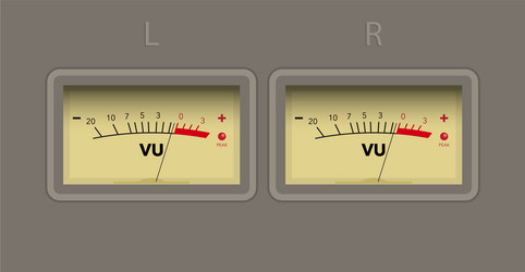 Electronic analog vu signal meter Royalty Free Vector Image