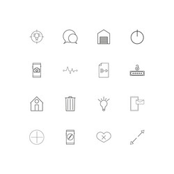 web linear thin icons set outlined simple vector image