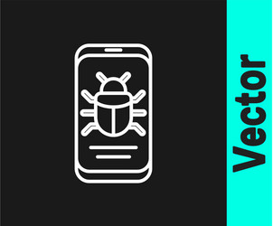 white line system bug on mobile icon isolated vector image
