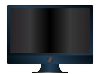 modern computer with blank dark screen vector