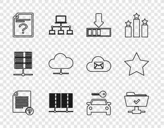 set line unknown document ftp operation vector image