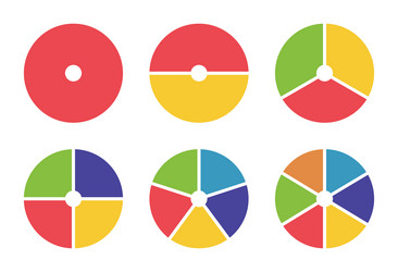 donut chart segmented on equal parts wheels vector image