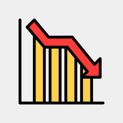 Loss icon in filled line style for any projects vector