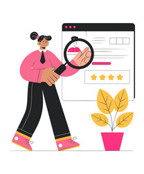 printcharacter analyzing document on computer vector image