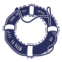 rescue float with rope cut out vector