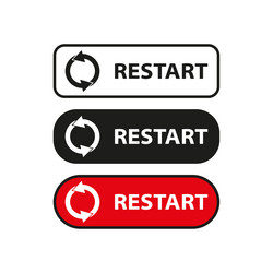 restart button for restarting computer refresh vector image