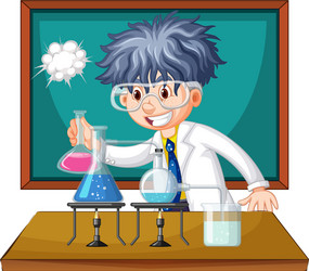 Scientist working with science tools in lab vector