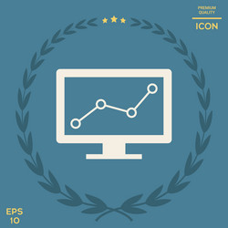 computer monitors with graph vector image