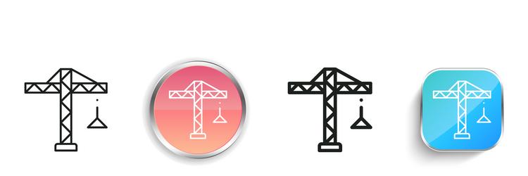 construction icon thin linear regular and button vector image