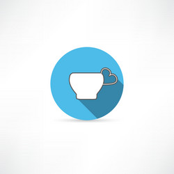 Mug with a handle in the shape of heart vector