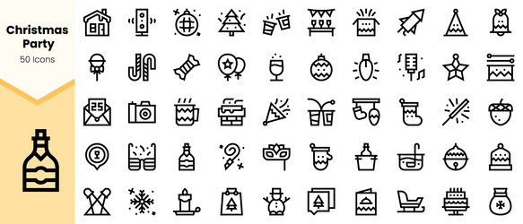 a festive collection of black christmas party Vector Image