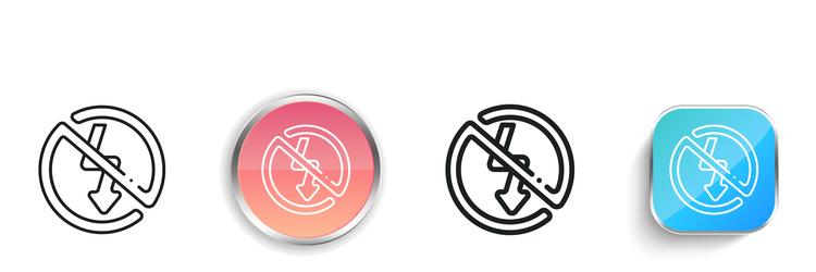 flash off icon thin linear regular and button vector image