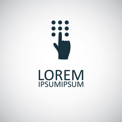 hand press button icon for web and ui vector image