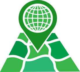 pointer with map icon sign design vector image