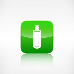 usb flash drivo web icon application button vector image