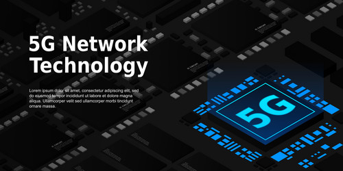 5g network processor mobile wireless internet vector image