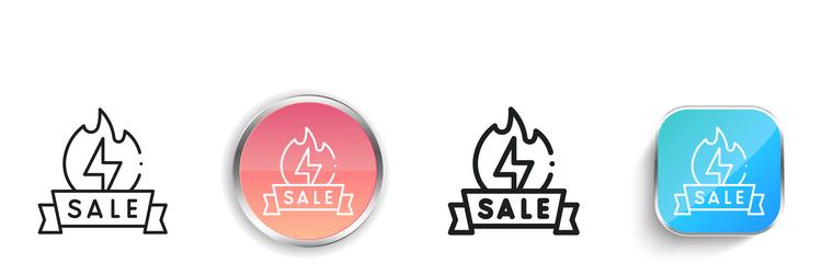 flash sale icon thin linear regular and button vector image