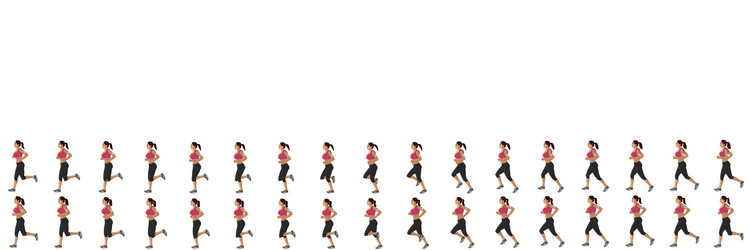 girl run cycle animation sequence vector